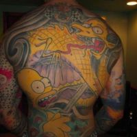 Mr.Burns-Dragon and Homer Simpson Samurai Tattoo