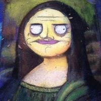 Mona Lisa Comic Style Grafitti