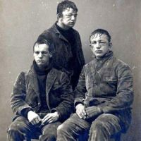 Tree Princeton Students pose after a boxing match. 1893