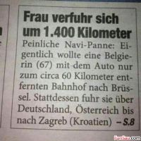 Frau verfuhr sich 1400 km