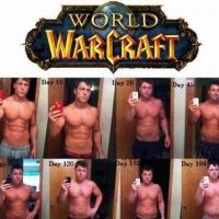 Entwicklung von Männern beim spielen von World of Warcraft