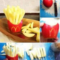 So mögen auch Kinder Äpfel - Apfel McDonalds Pommes Sticks Fake