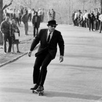 Skateboarding in central Park 1965