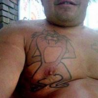 Itchy, Scratchy, Nipple, Penis, Tattoo