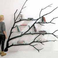 Baum, Ast, Buchregal, Wohnzimmer, Design