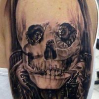 Tattoo, Clown, Horror, optische Täuschung