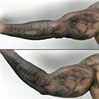 Elefant, Tattoo, Oberarm, Rüssel