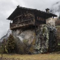 Alpen, Hütte, Fels