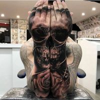 Totenkopf, Arme, gruselig, Tattoo