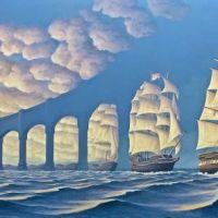The Best Pics:  Position 1 in  - Optical illusion, sailboat, bridge