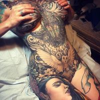 The Best Pics:  Position 1 in  - Woman, tattoo, intimate, breast, owl