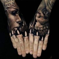 Die besten Bilder:  Position 1 in coole tattoos - Kerzen, Tod, Totenkopf, Frau, realistisch