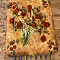 Bread, bouquet, roses, food